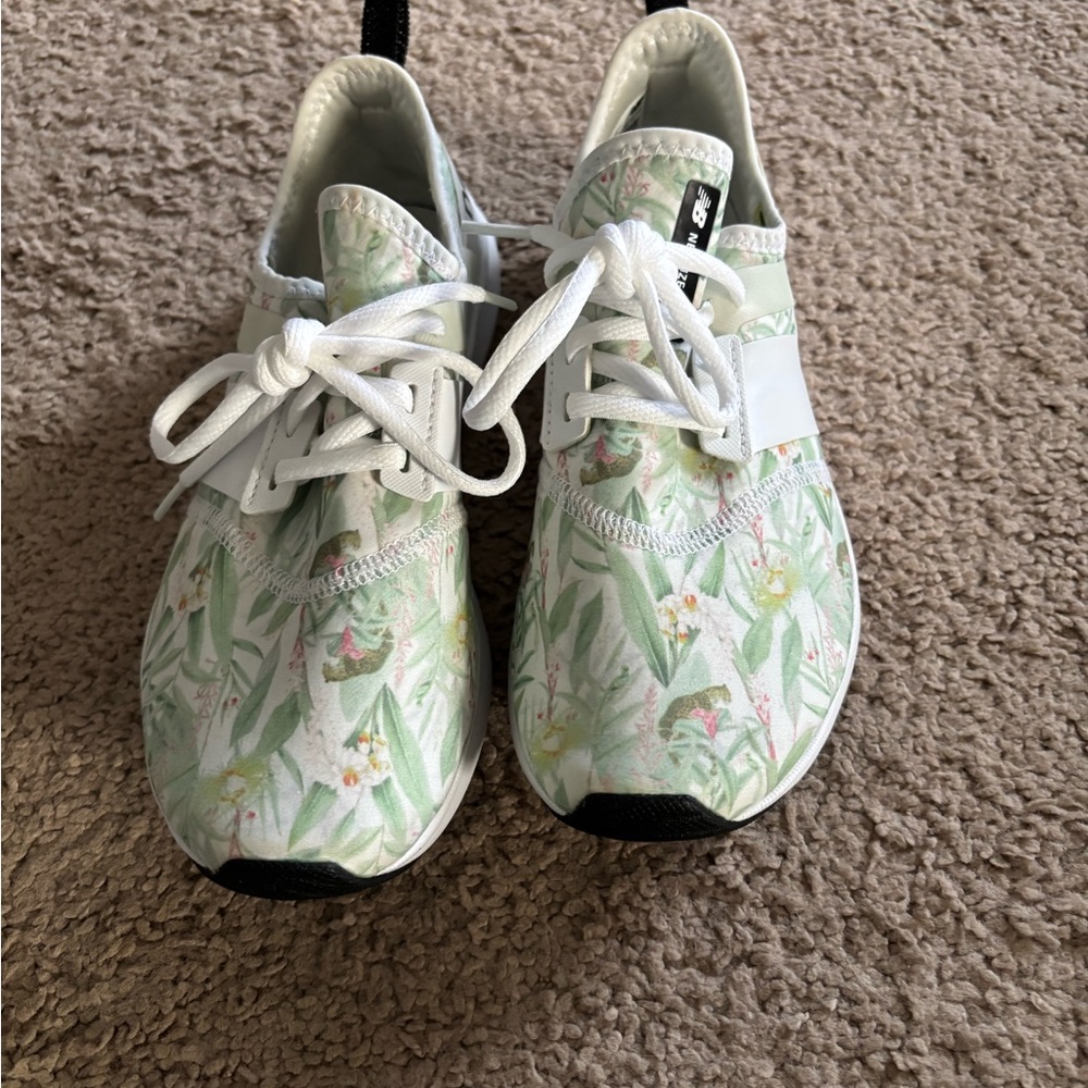 New Balance Floral Patterned Sneakers with White Laces